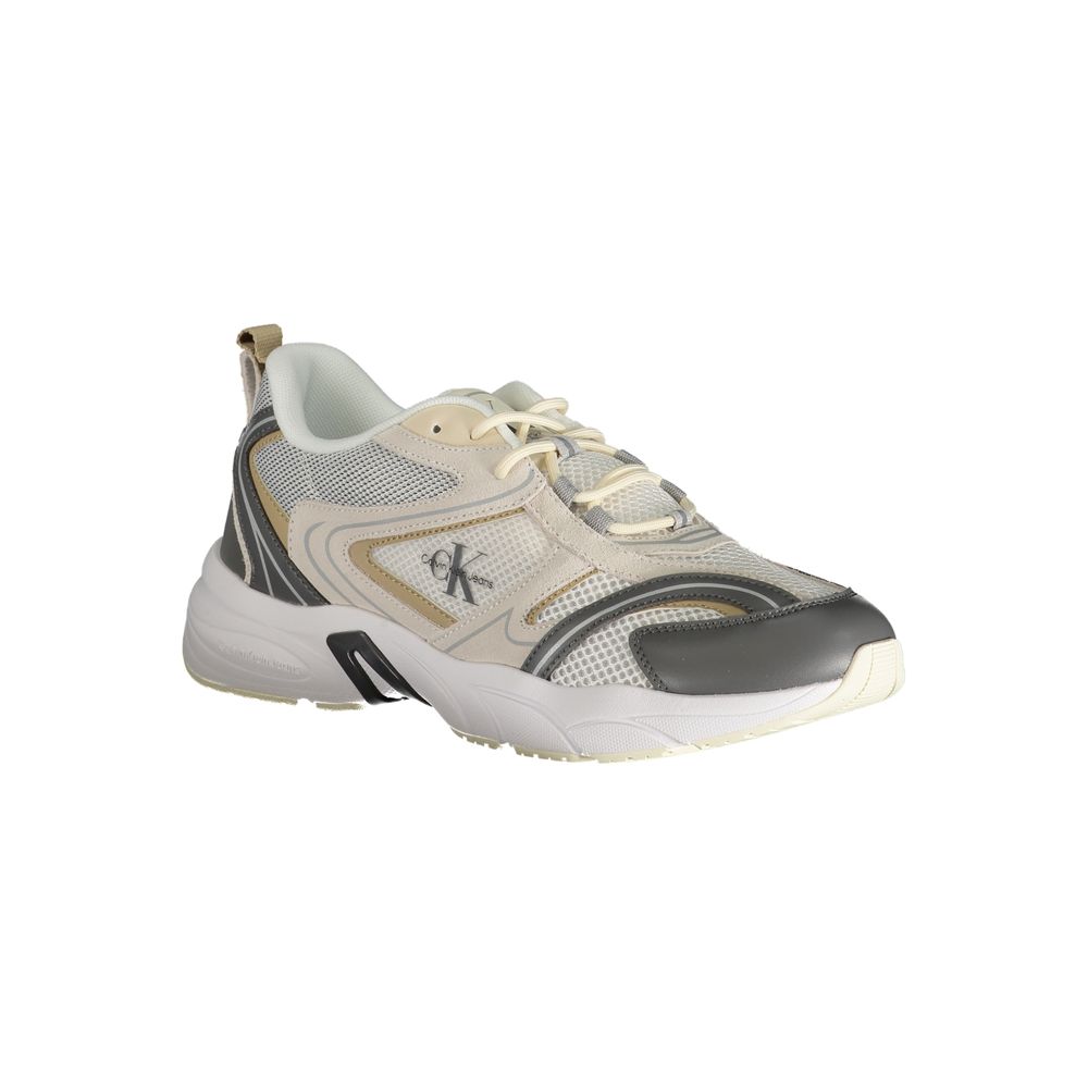 Beige Polyurethane Men Sneaker