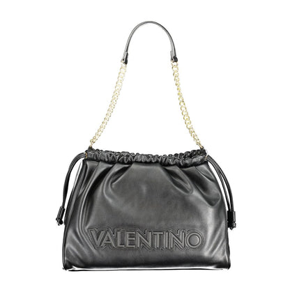 Black Polyurethane Women Shoulder Bag