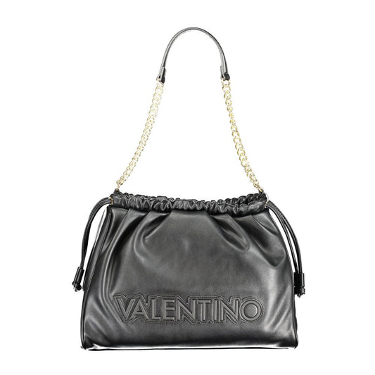 Black Polyurethane Women Shoulder Bag