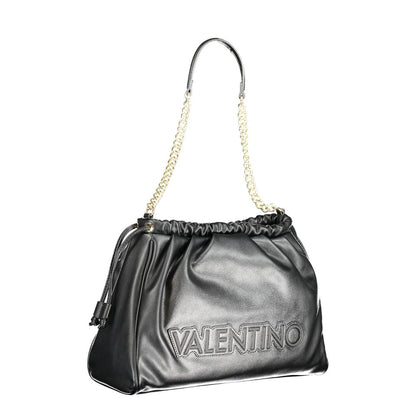 Black Polyurethane Women Shoulder Bag
