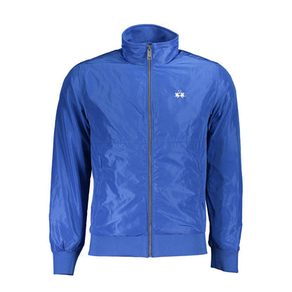 Blue Polyester Men's Jacket