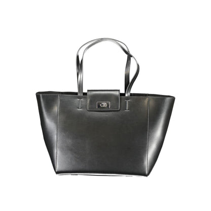 Black Polyester Women Handbag