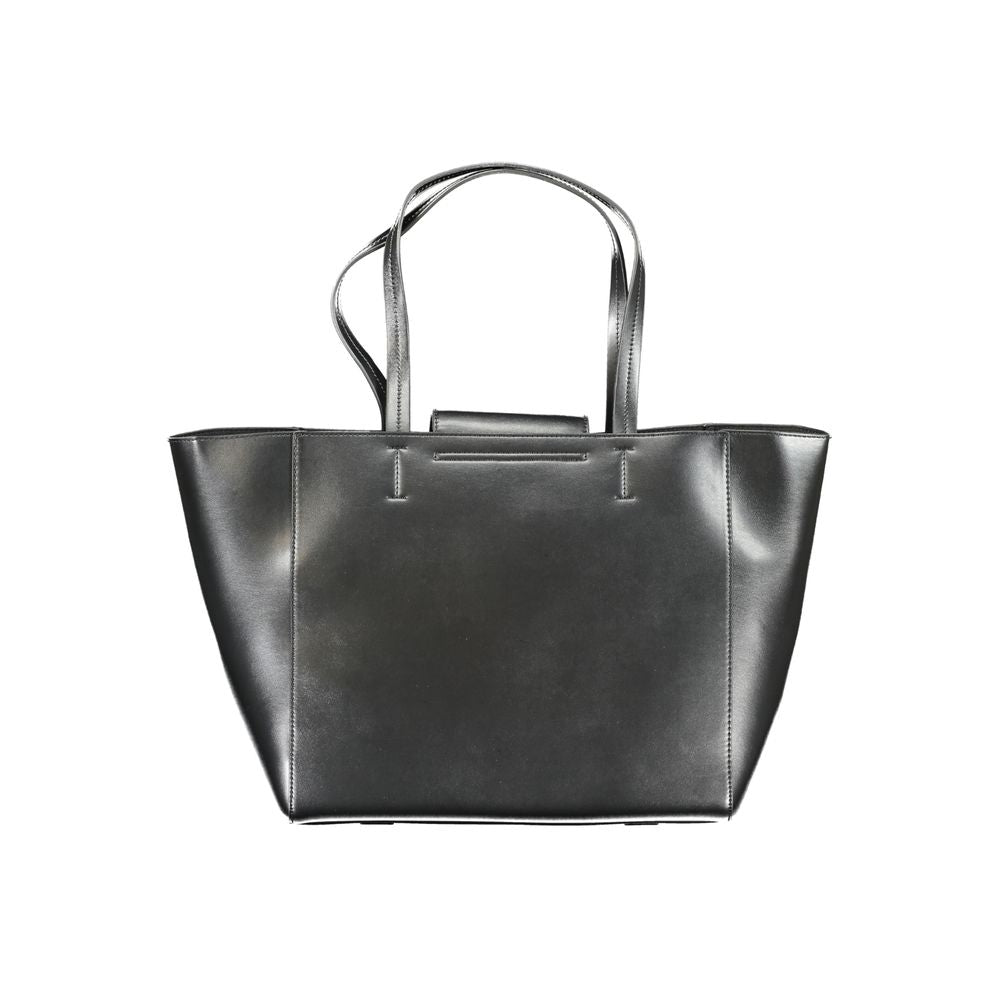 Black Polyester Women Handbag
