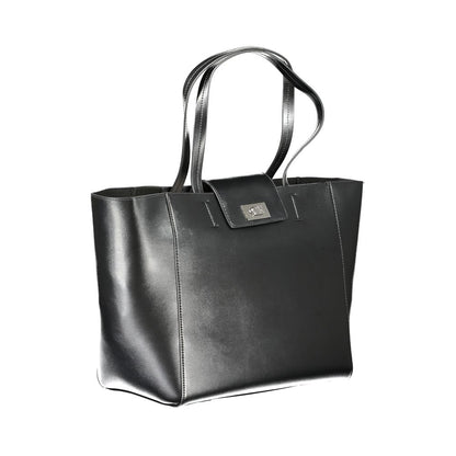 Black Polyester Women Handbag