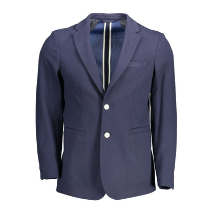 Blue Cotton Men Jacket