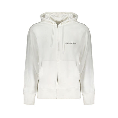 White Cotton Men's Hooded Sweater