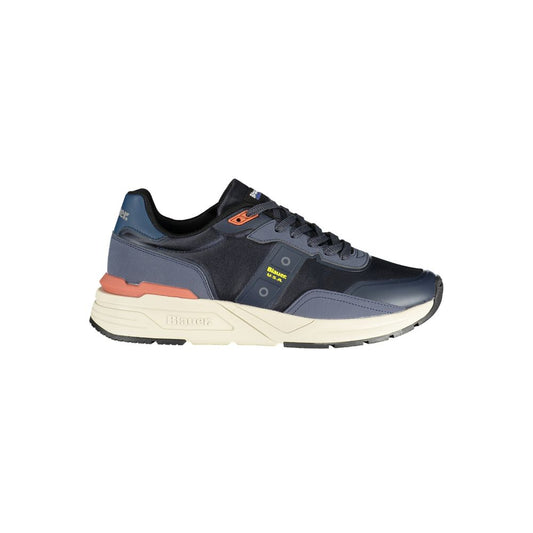 Blu Polyurethane Men Sneaker
