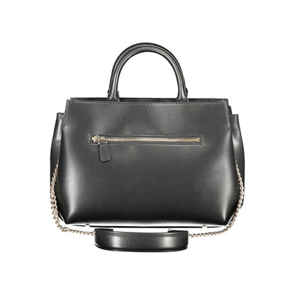 Black Polyethylene Women Handbag