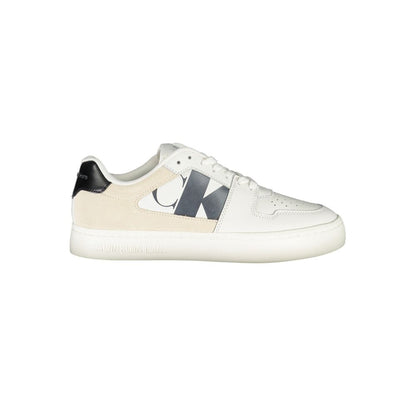 White Polyurethane Women Sneaker