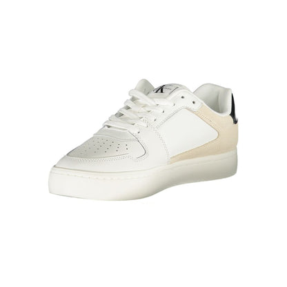 White Polyurethane Women Sneaker
