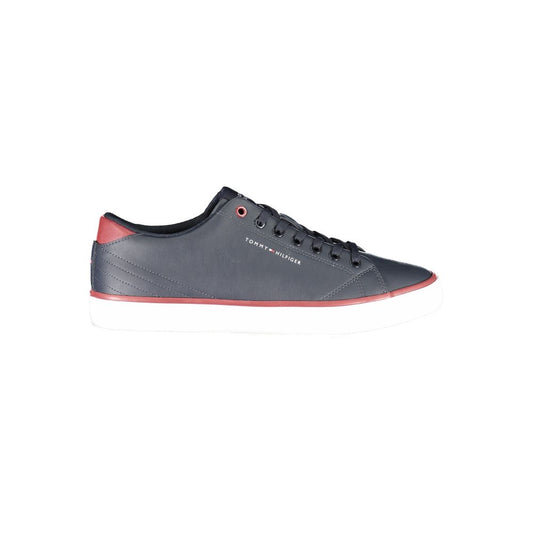 Blue Polyurethane Men Sneaker