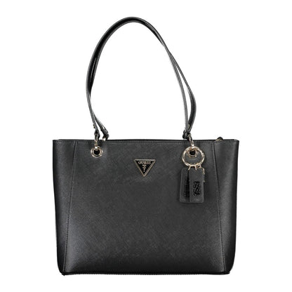 Black Polyurethane Women Handbag