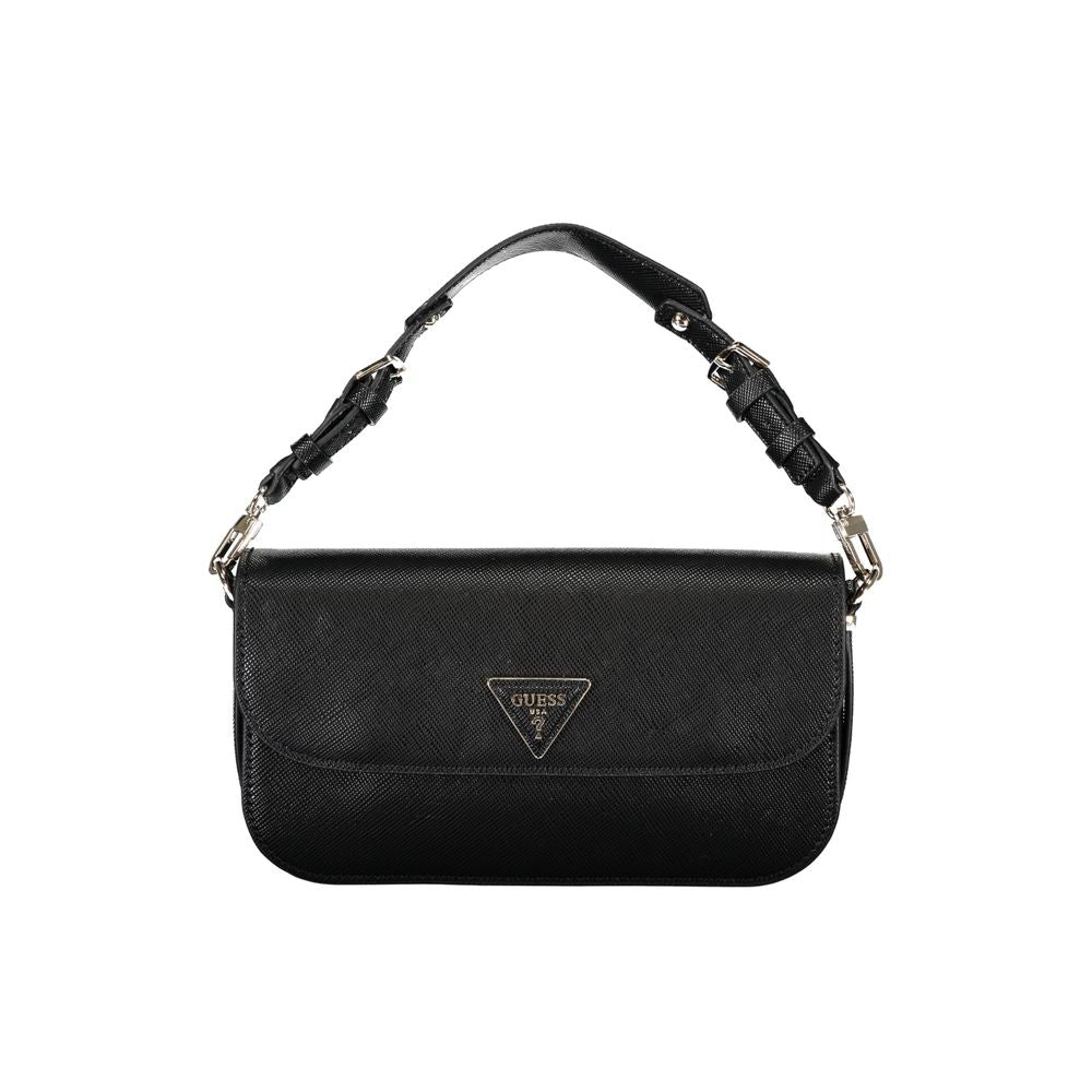 Black Polyurethane Women Handbag
