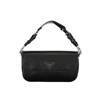 Black Polyurethane Women Handbag