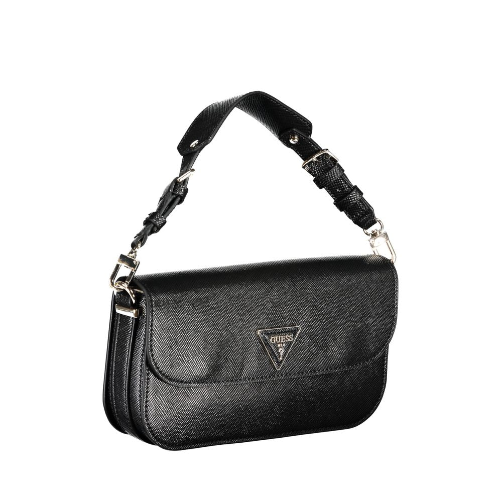 Black Polyurethane Women Handbag