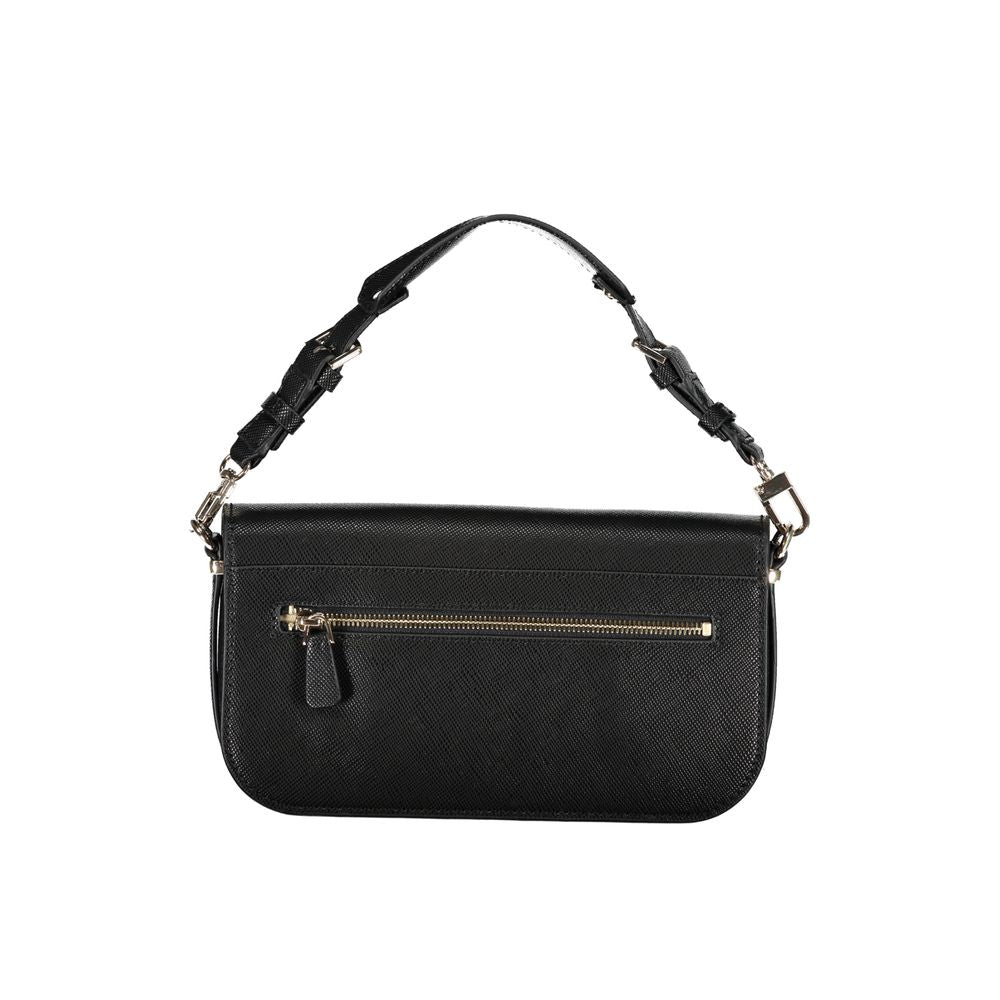 Black Polyurethane Women Handbag