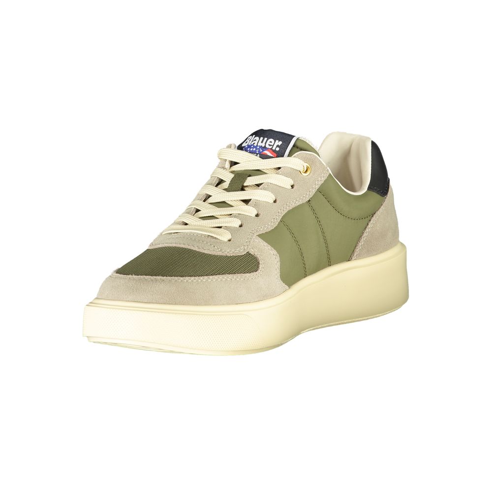 Green Leather Men Sneaker