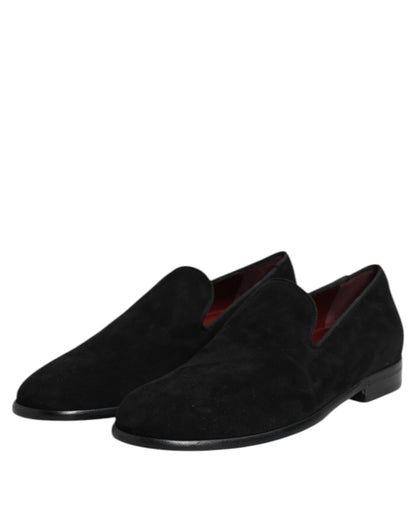 Black Suede Slip On Loafers Formal Shoes