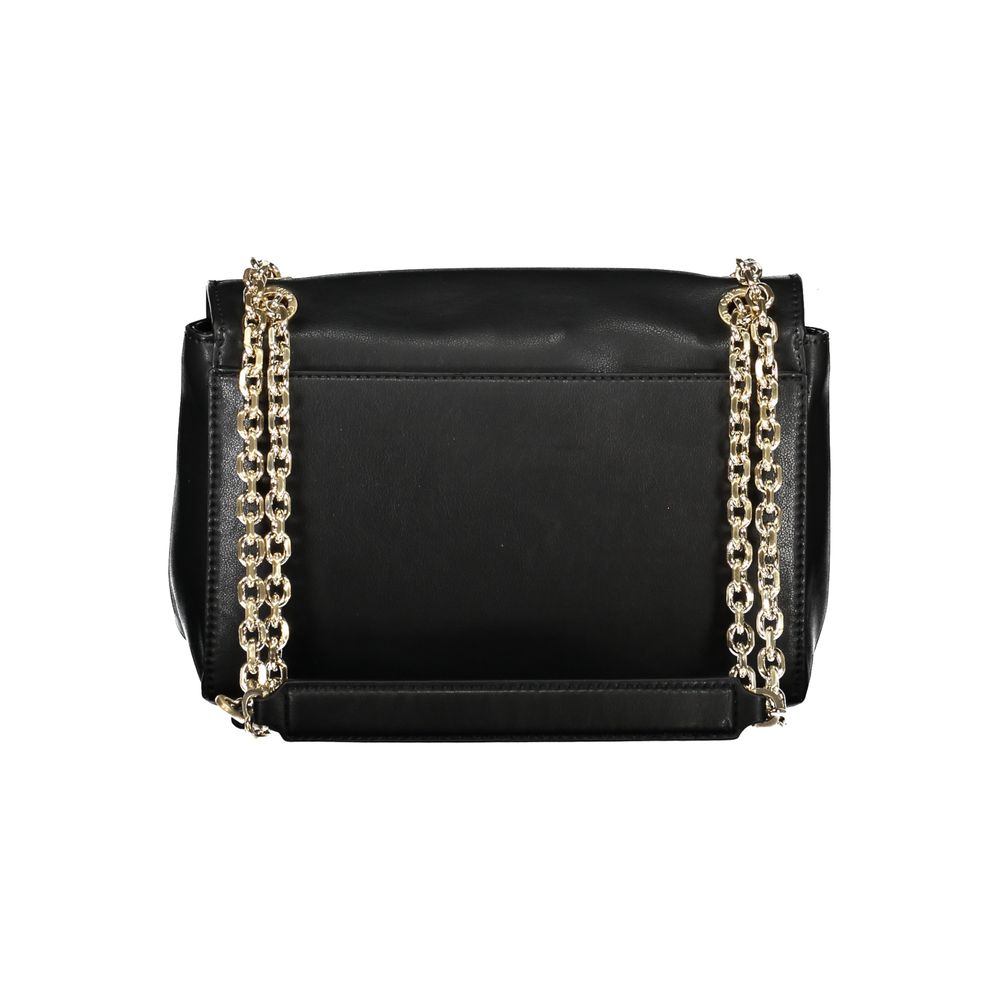 Black Polyester Women Shoulder Bag
