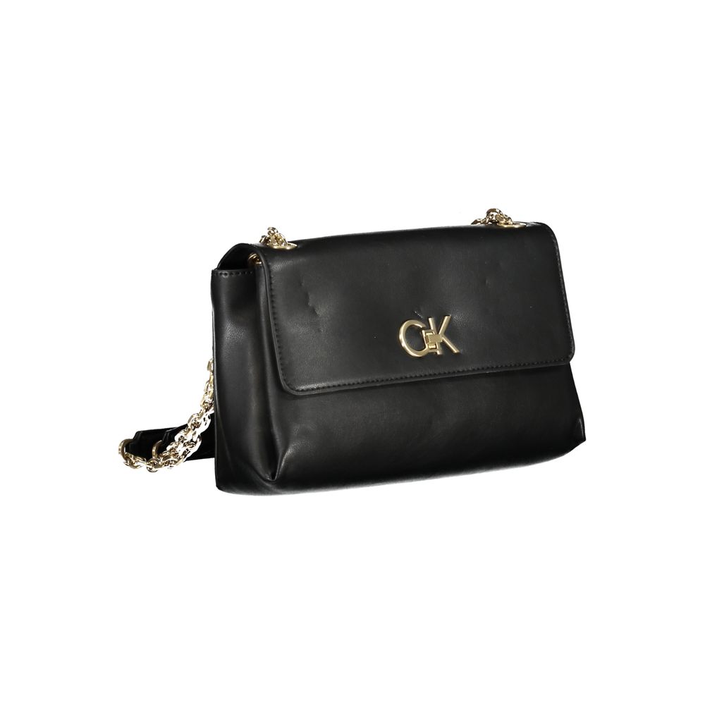 Black Polyester Women Shoulder Bag