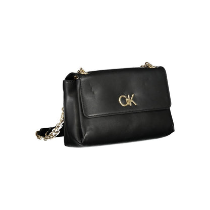 Black Polyester Women Shoulder Bag