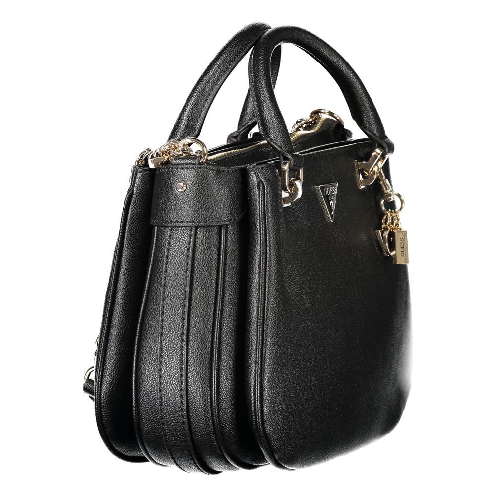 Black Polyurethane Women Handbag