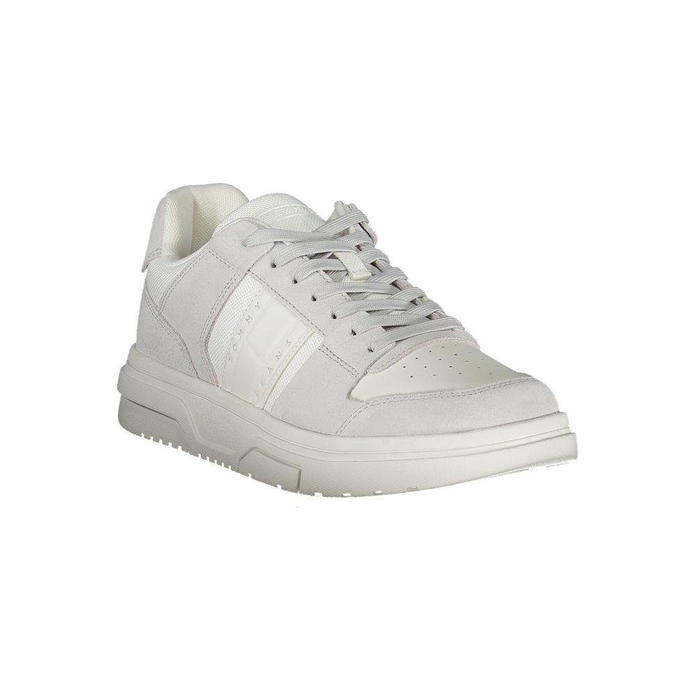 White Polyurethane Men Sneaker