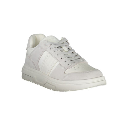 White Polyurethane Men Sneaker