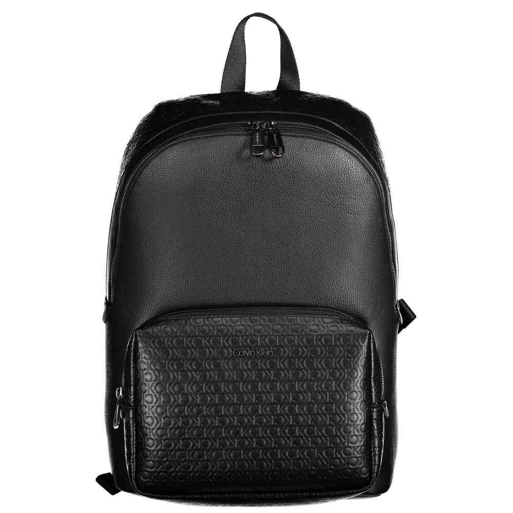 Black Polyester Men's Backpack