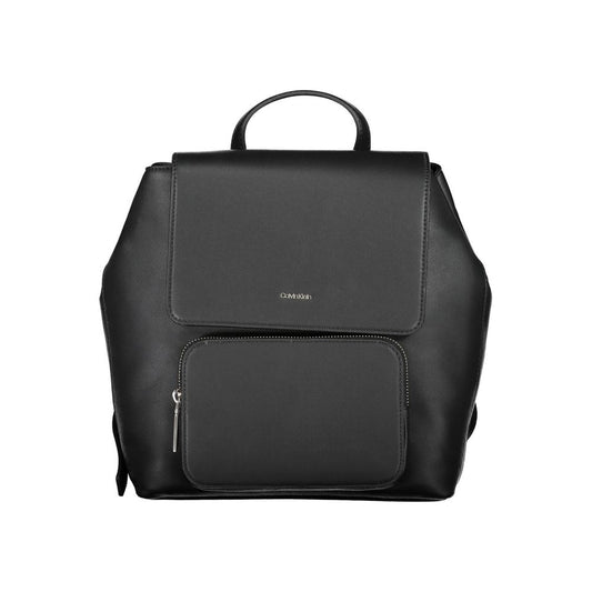 Black Polyester Womens Backpack