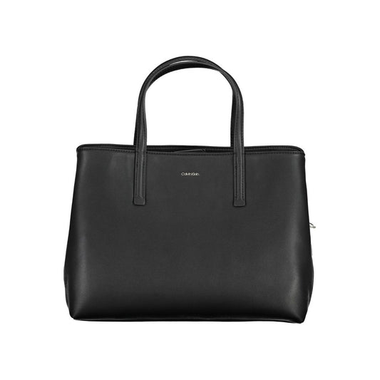 Black Polyurethane Women Handbag