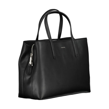 Black Polyurethane Women Handbag
