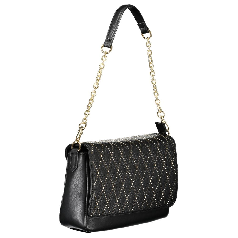 Black Polyurethane Women Handbag