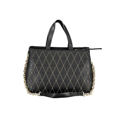 Black Polyurethane Women Handbag