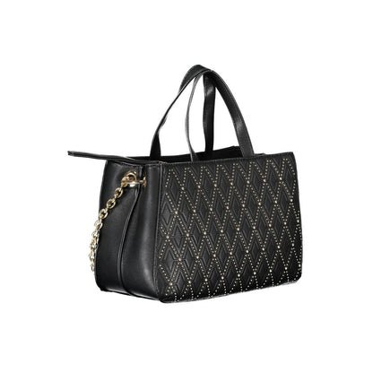 Black Polyurethane Women Handbag