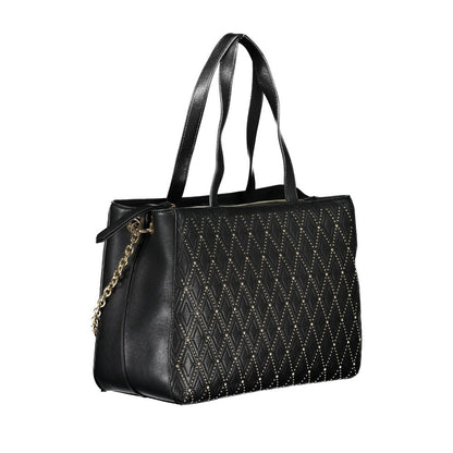 Black Polyurethane Women Handbag