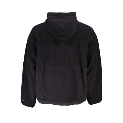Black Polyester Men Sweater with Hood
