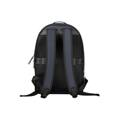 Blue Recycled Polyester Men Backpack