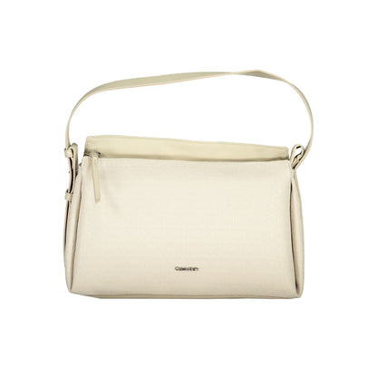 Beige Polyester Women Handbag