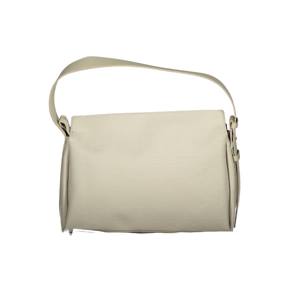 Beige Polyester Women Handbag