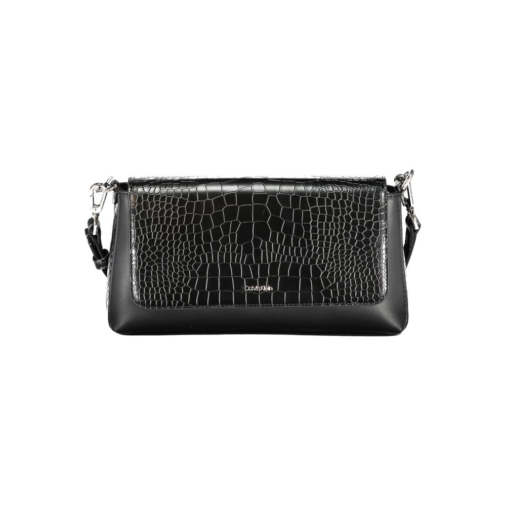 Black Polyurethane Women Handbag