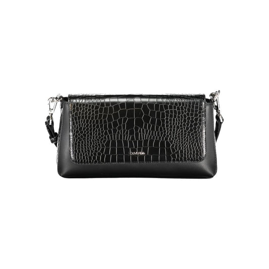 Black Polyurethane Women Handbag