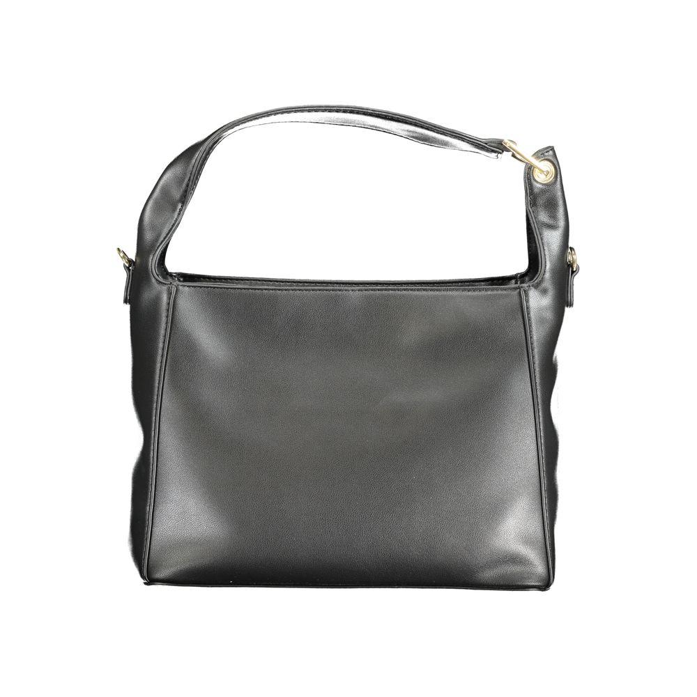 Black Polyurethane Women Handbag