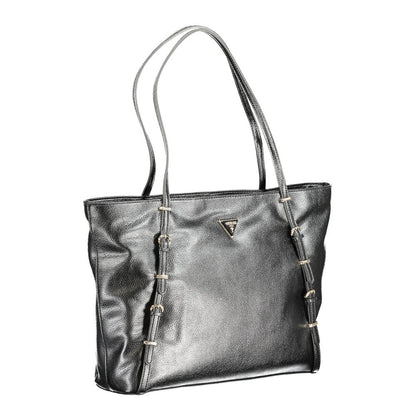 Black Polyurethane Women Handbag