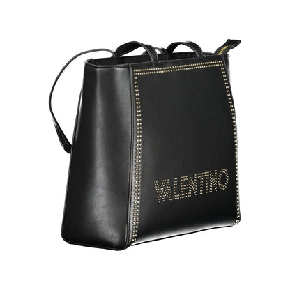 Black Polyurethane Women Shoulder Bag