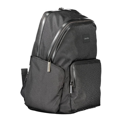 Black Polyester Men's Backpack