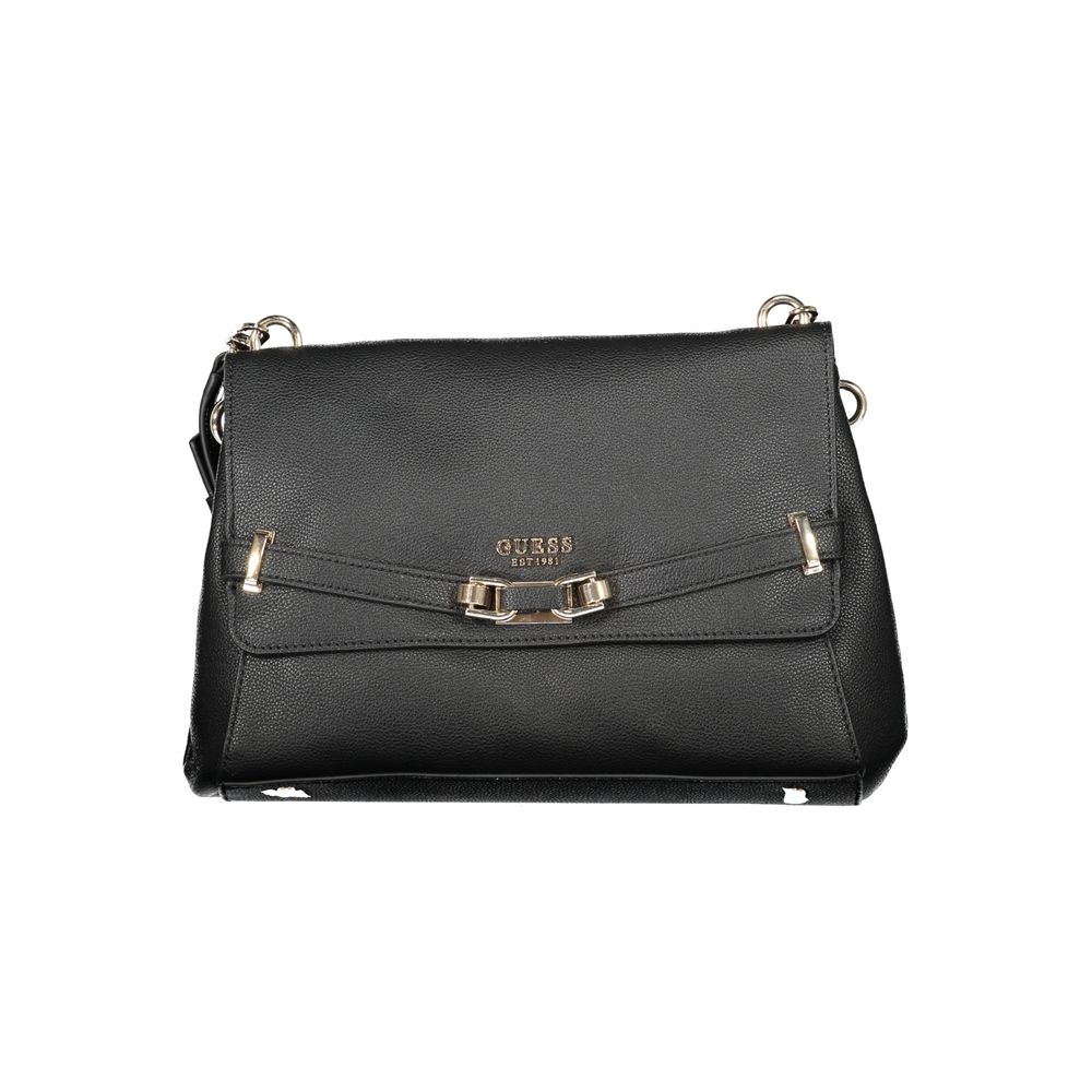 Black Polyurethane Women Handbag
