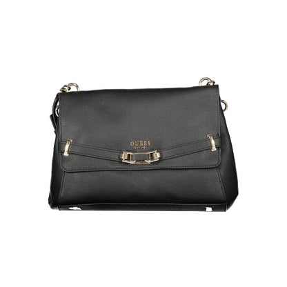 Black Polyurethane Women Handbag