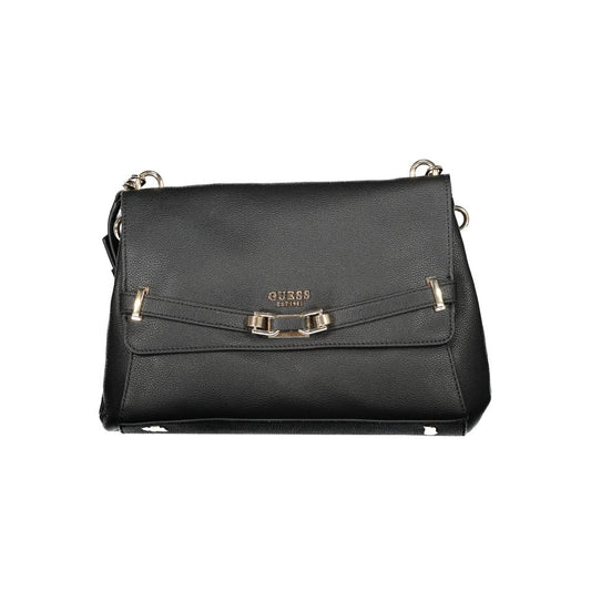 Black Polyurethane Women Handbag