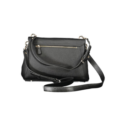 Black Polyurethane Women Handbag